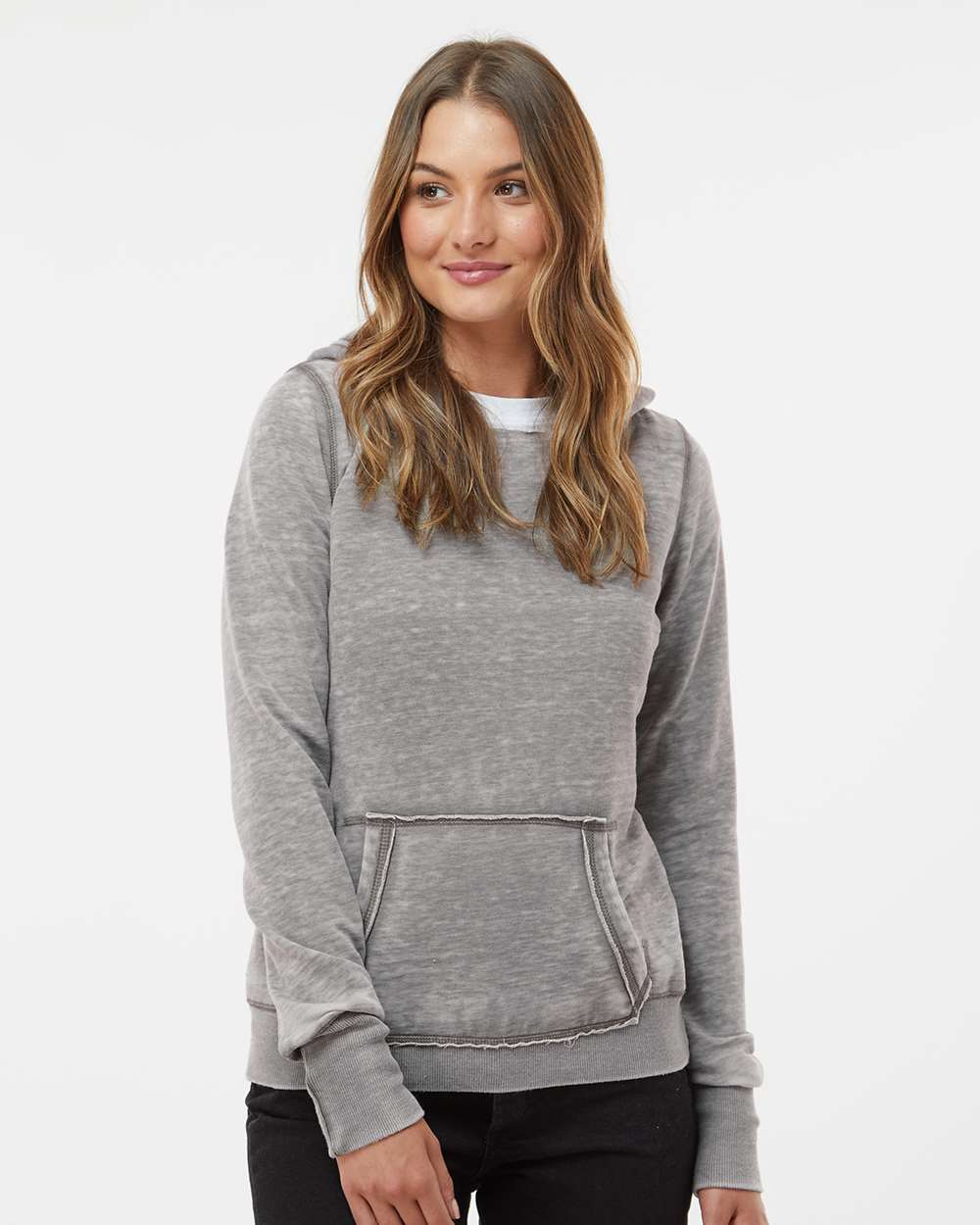 J. America-8912-Women's Zen Fleece Hooded Sweatshirt - Image 4