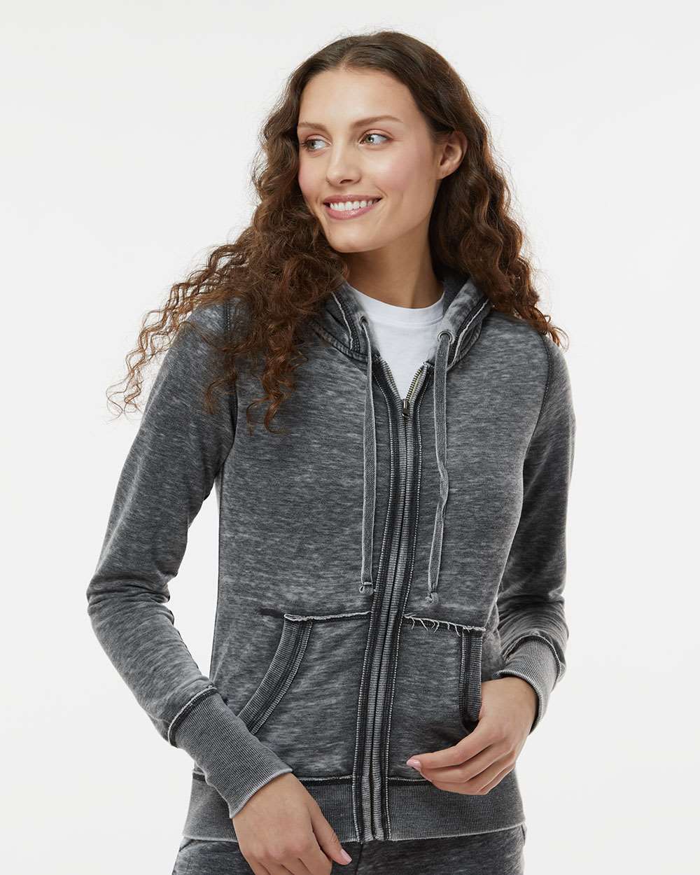 J. America-8913-Women's Zen Fleece Full-Zip Hooded Sweatshirt - Image 11