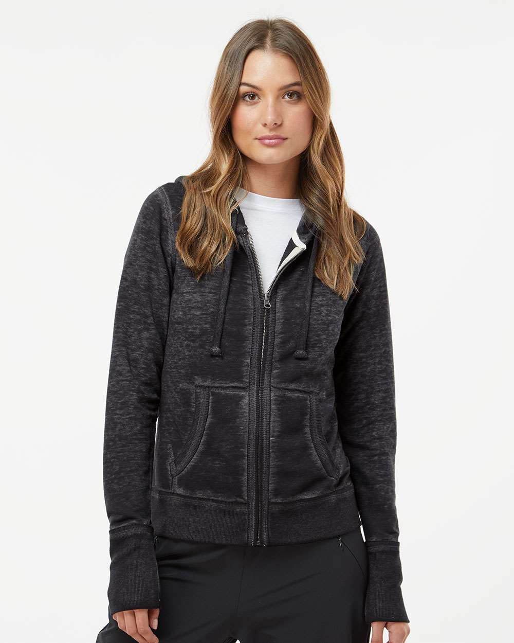 J. America-8913-Women's Zen Fleece Full-Zip Hooded Sweatshirt - Image 17