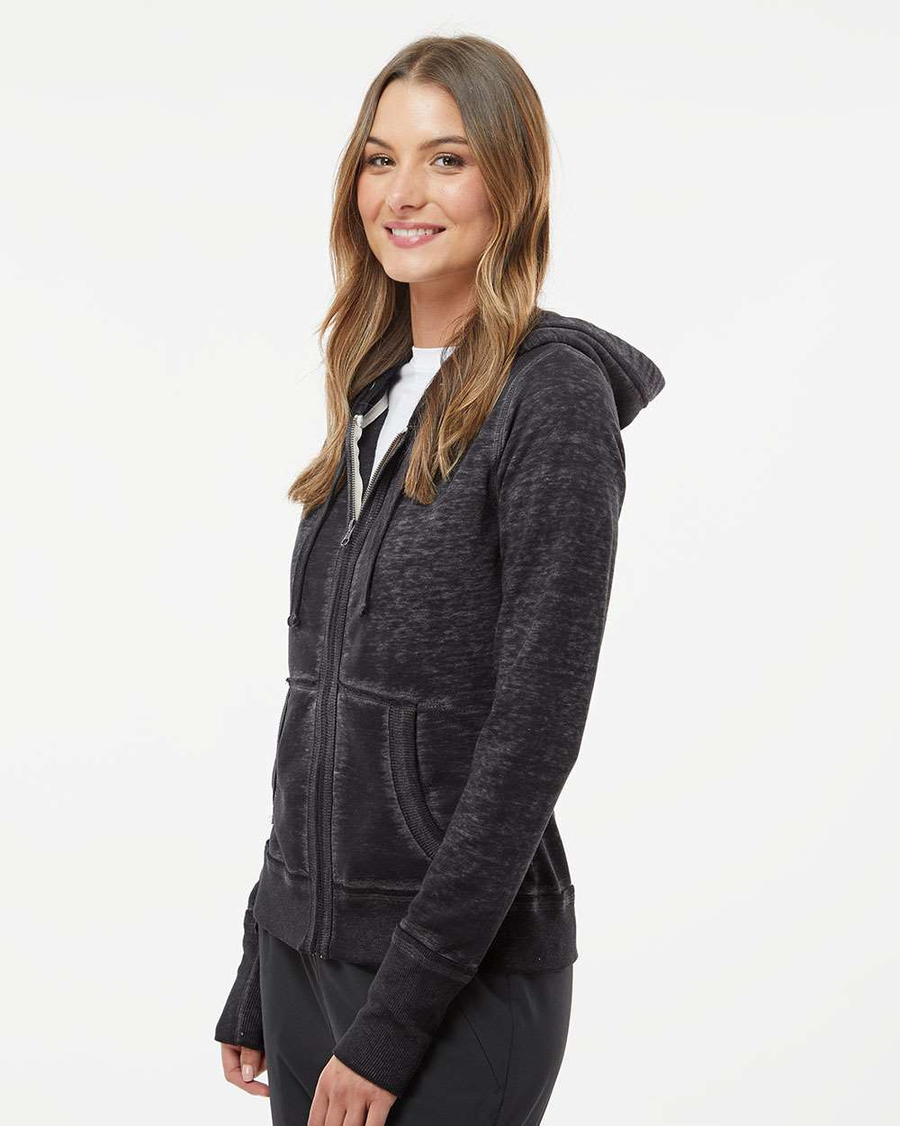 J. America-8913-Women's Zen Fleece Full-Zip Hooded Sweatshirt - Image 18