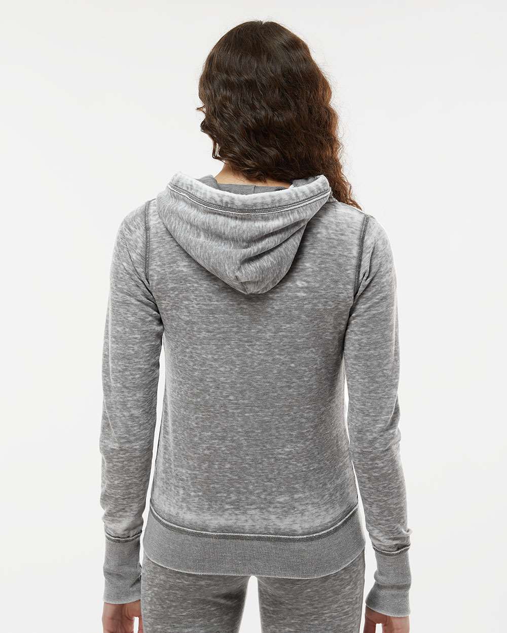 J. America-8913-Women's Zen Fleece Full-Zip Hooded Sweatshirt - Image 6