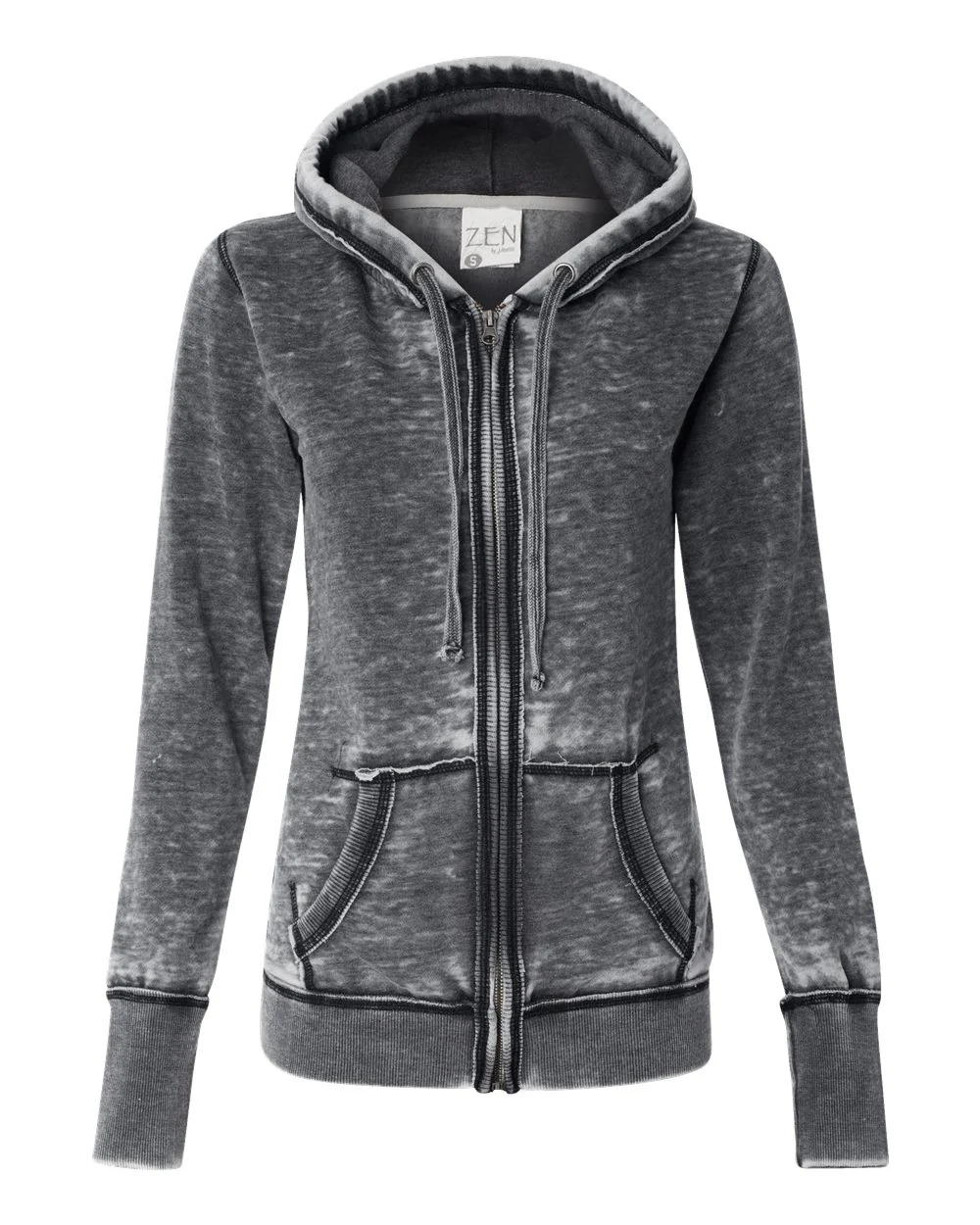 J. America-8913-Women's Zen Fleece Full-Zip Hooded Sweatshirt - Image 8