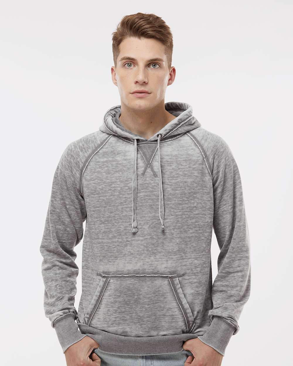 J. America-8915-Vintage Zen Fleece Hooded Sweatshirt - Image 4
