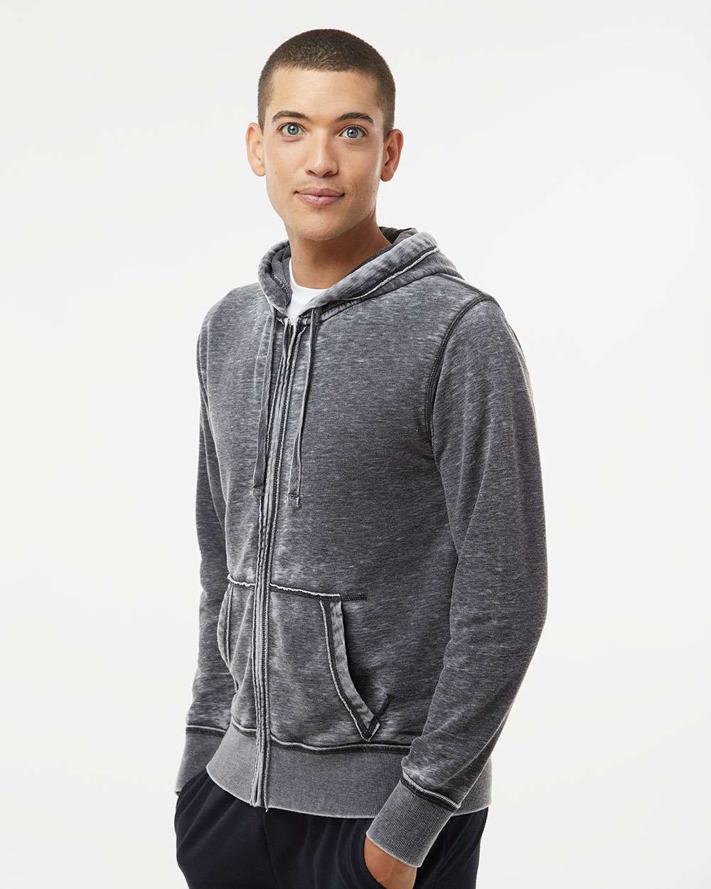 J. America-8916-Vintage Zen Fleece Full-Zip Hooded Sweatshirt - Image 12
