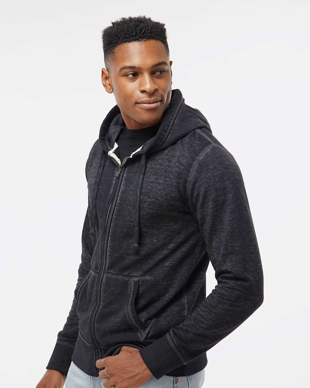 J. America-8916-Vintage Zen Fleece Full-Zip Hooded Sweatshirt - Image 18