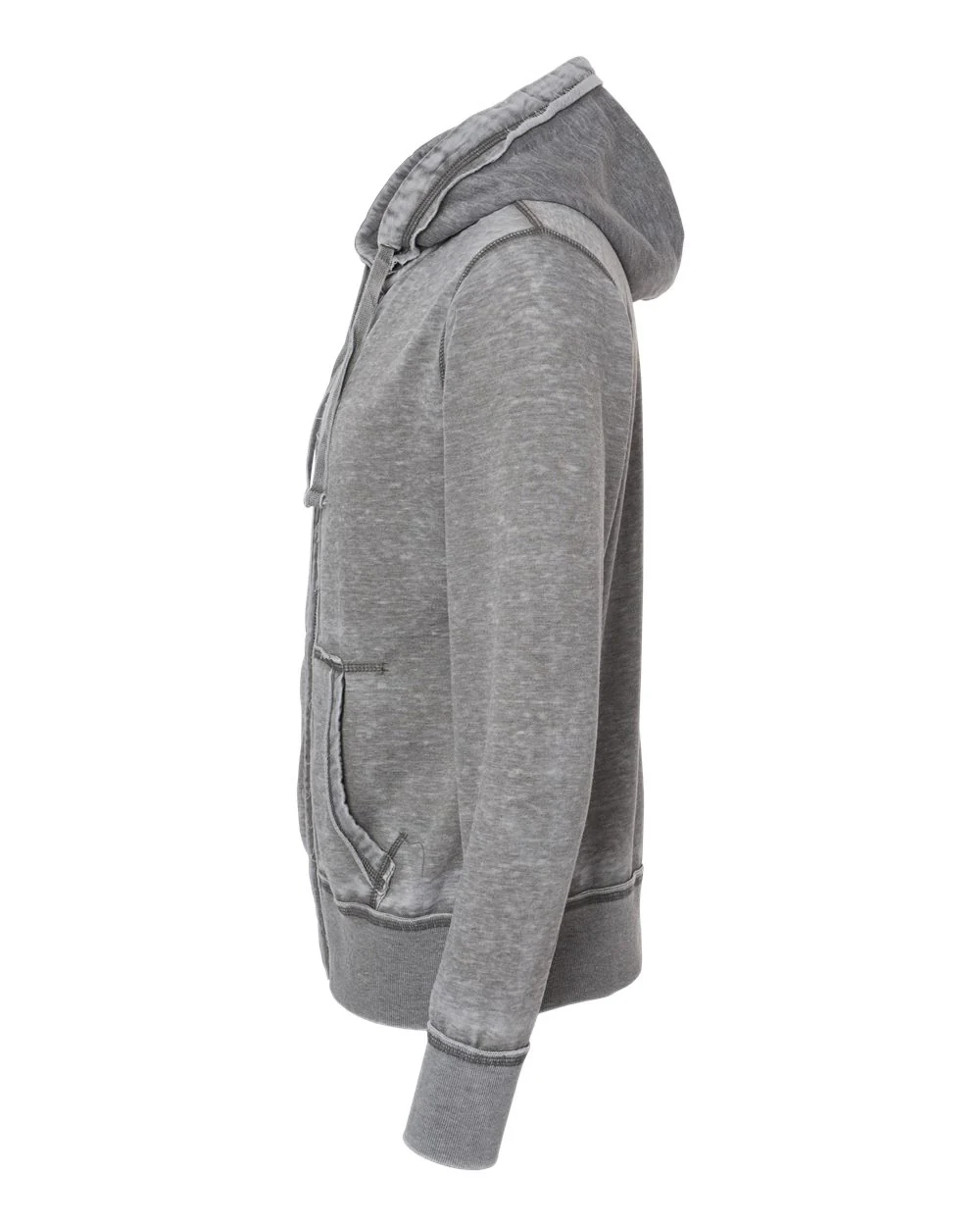 J. America-8916-Vintage Zen Fleece Full-Zip Hooded Sweatshirt - Image 3