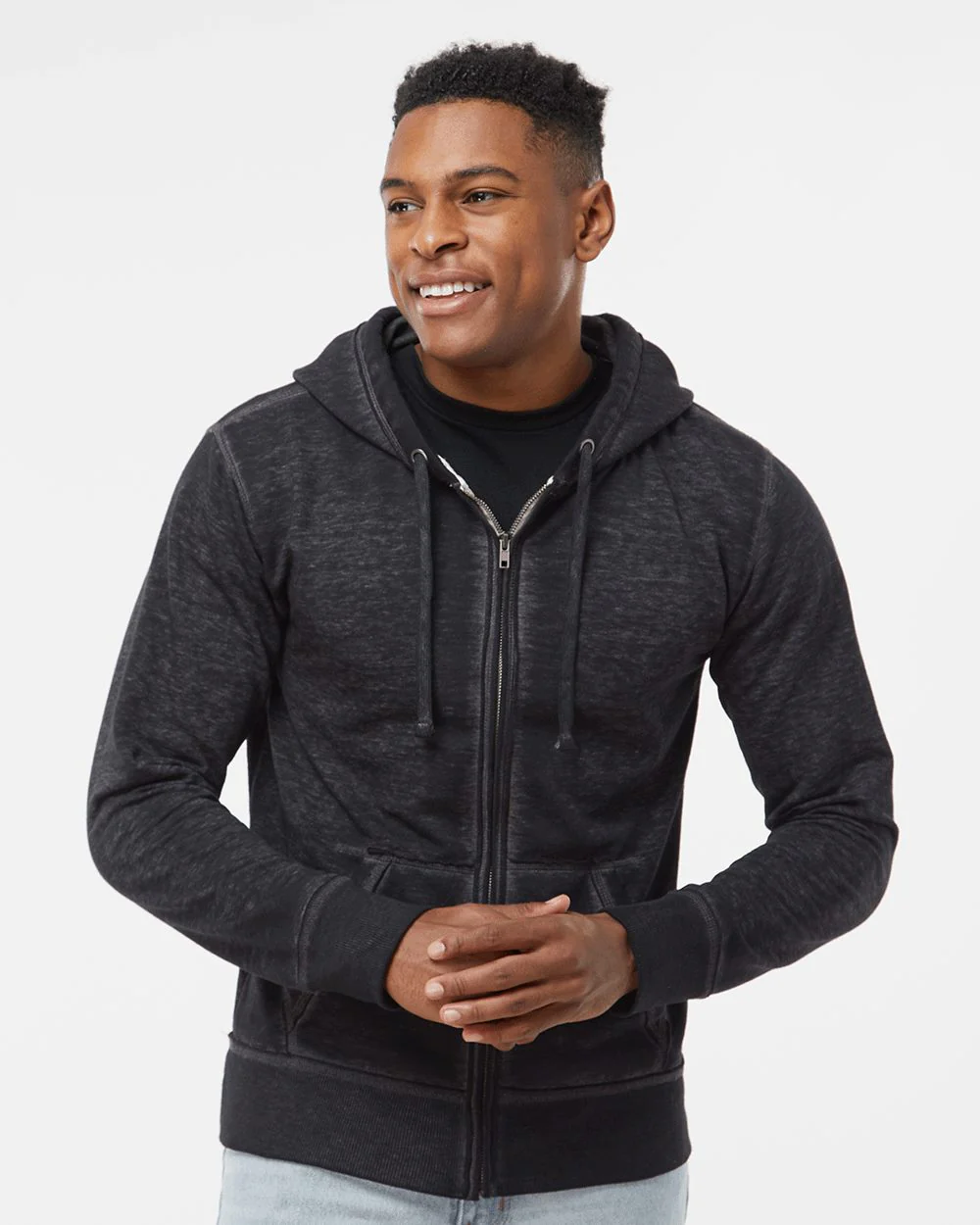 J. America-8916-Vintage Zen Fleece Full-Zip Hooded Sweatshirt - Image 7