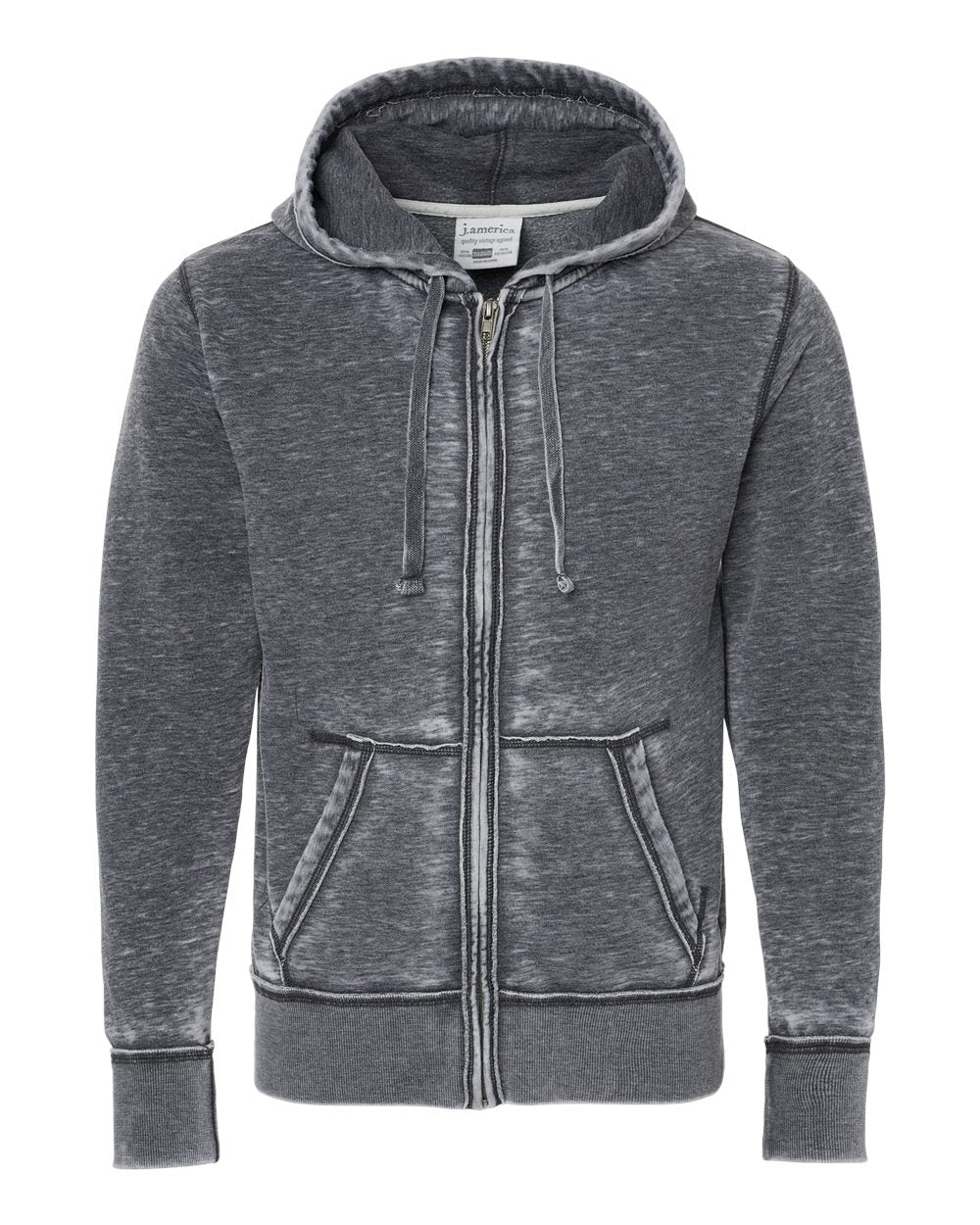 J. America-8916-Vintage Zen Fleece Full-Zip Hooded Sweatshirt - Image 8