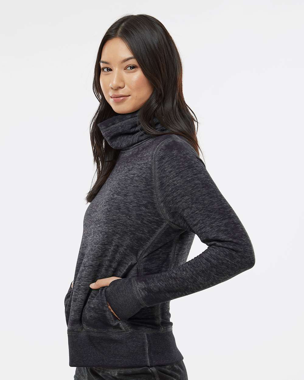 J. America-8930-Women’s Zen Fleece Cowl Neck Sweatshirt - Image 12
