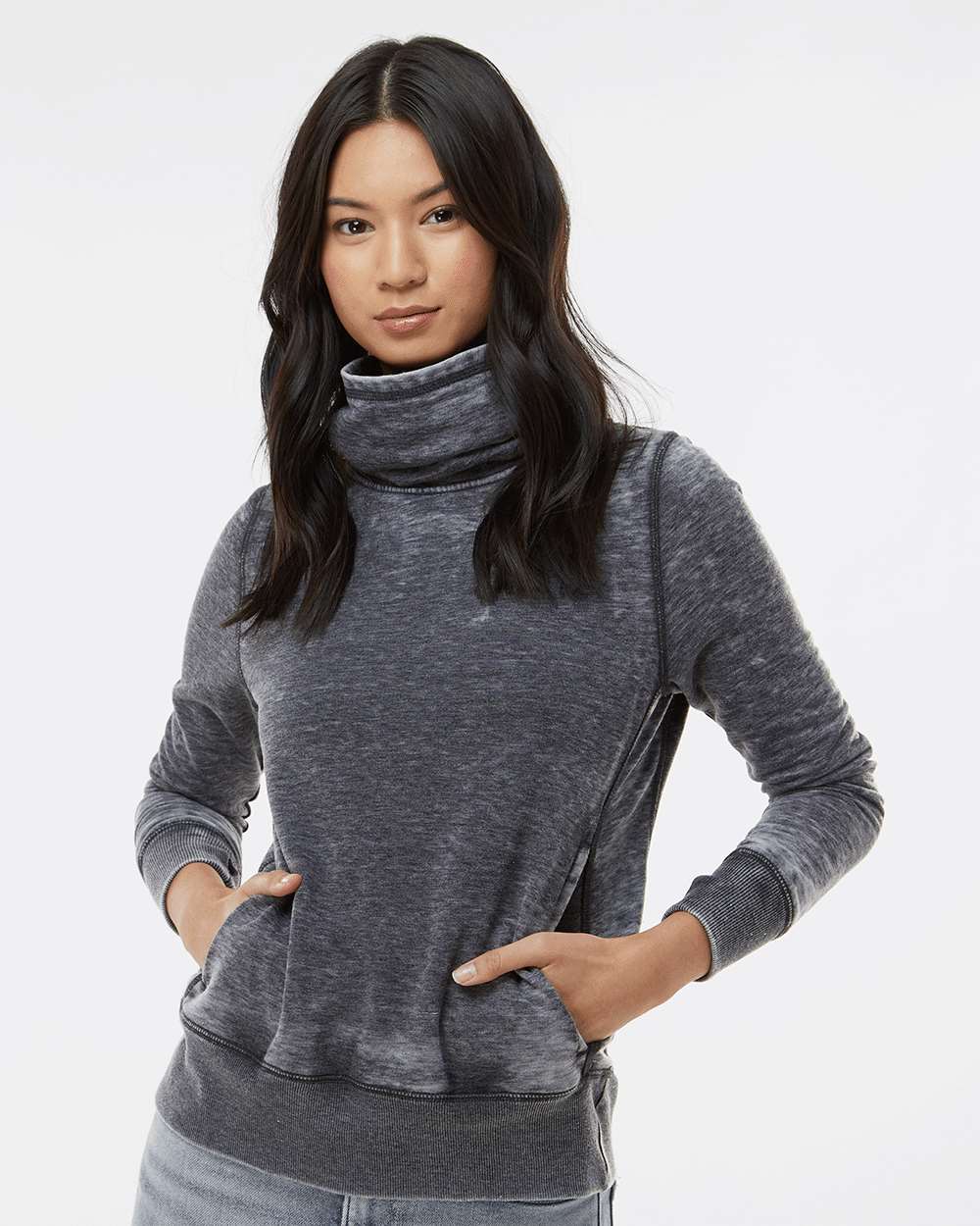 J. America-8930-Women’s Zen Fleece Cowl Neck Sweatshirt - Image 5