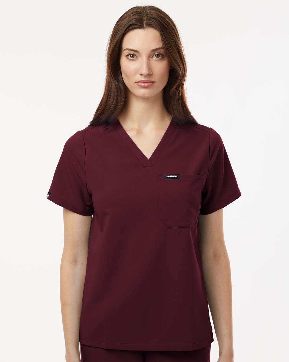 Jaanuu-W10001-Women's Rhena Essential 1-Pocket Scrub V-Neck Top - Image 11