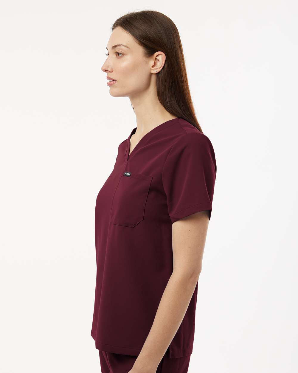Jaanuu-W10001-Women's Rhena Essential 1-Pocket Scrub V-Neck Top - Image 12