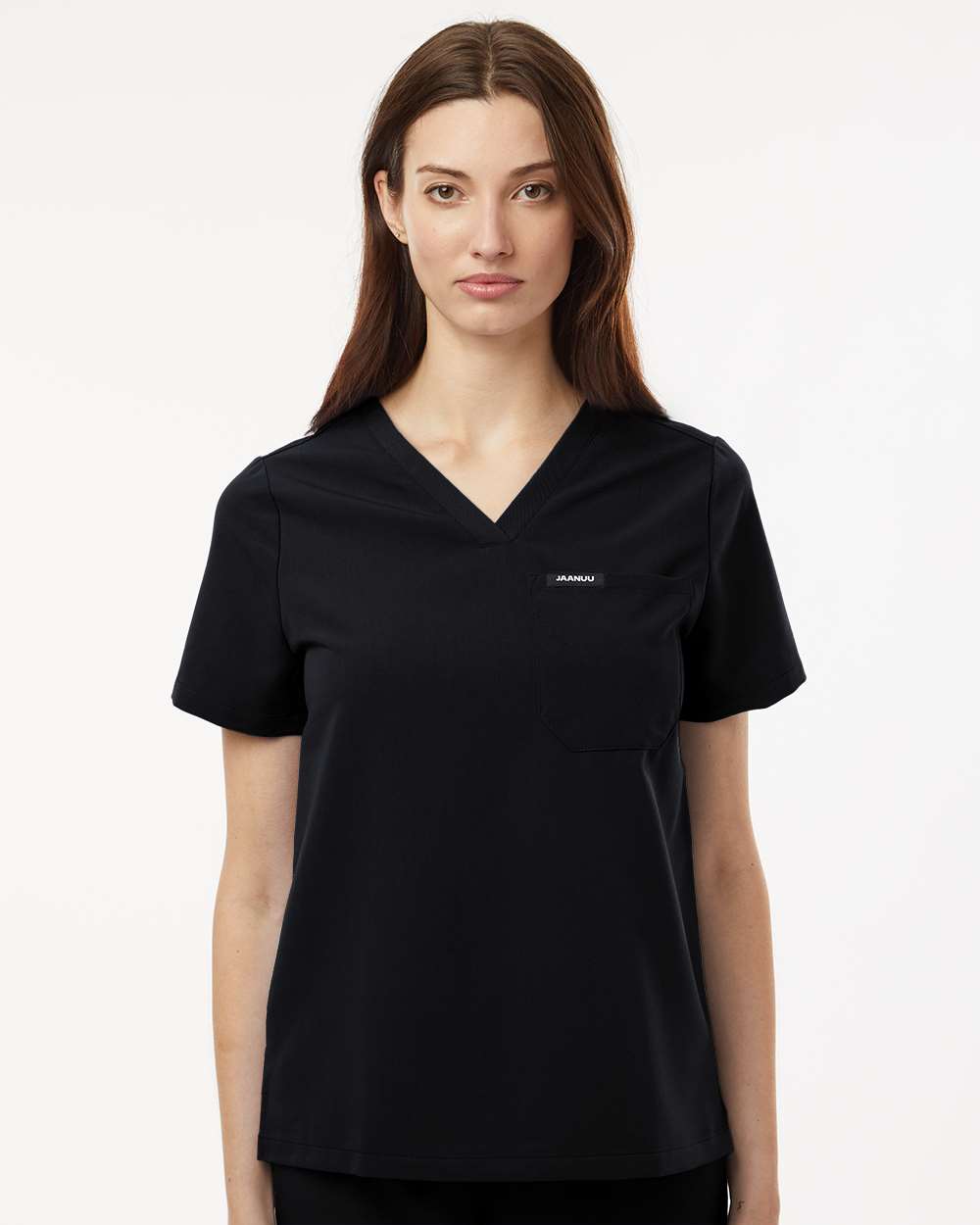 Jaanuu-W10001-Women's Rhena Essential 1-Pocket Scrub V-Neck Top - Image 4