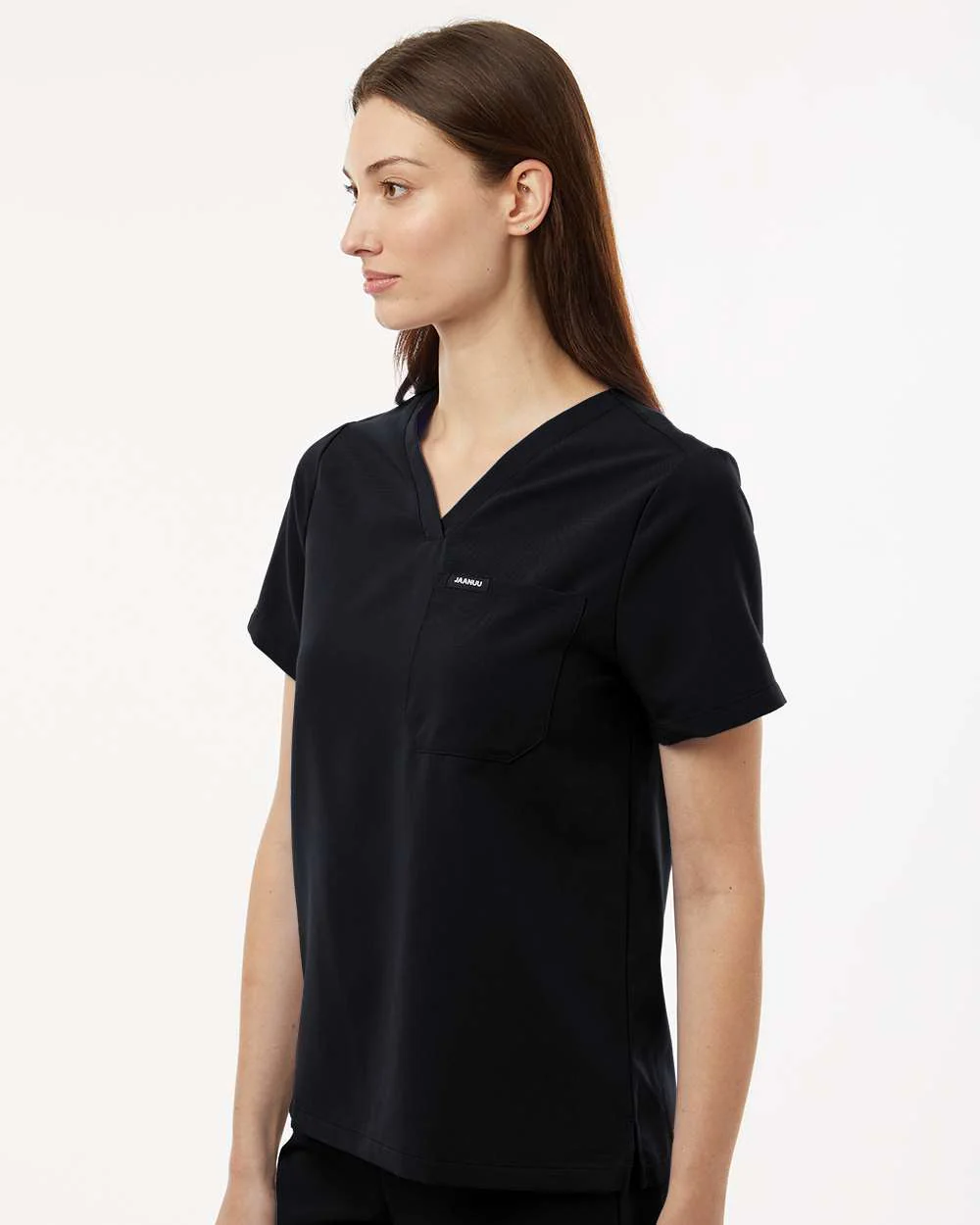 Jaanuu-W10001-Women's Rhena Essential 1-Pocket Scrub V-Neck Top - Image 5