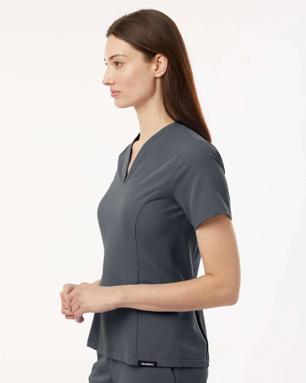 Jaanuu-W10003-Women's Calix Fit & Flare Scrub V-Neck Top - Image 18