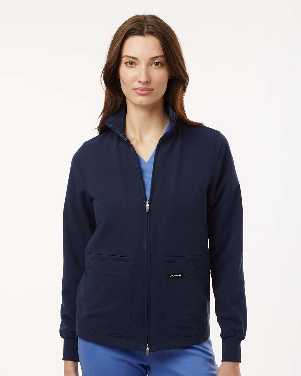 Jaanuu-W60001-Women's Ceri Essential Full-Zip 6-Pocket Scrub Jacket - Image 11