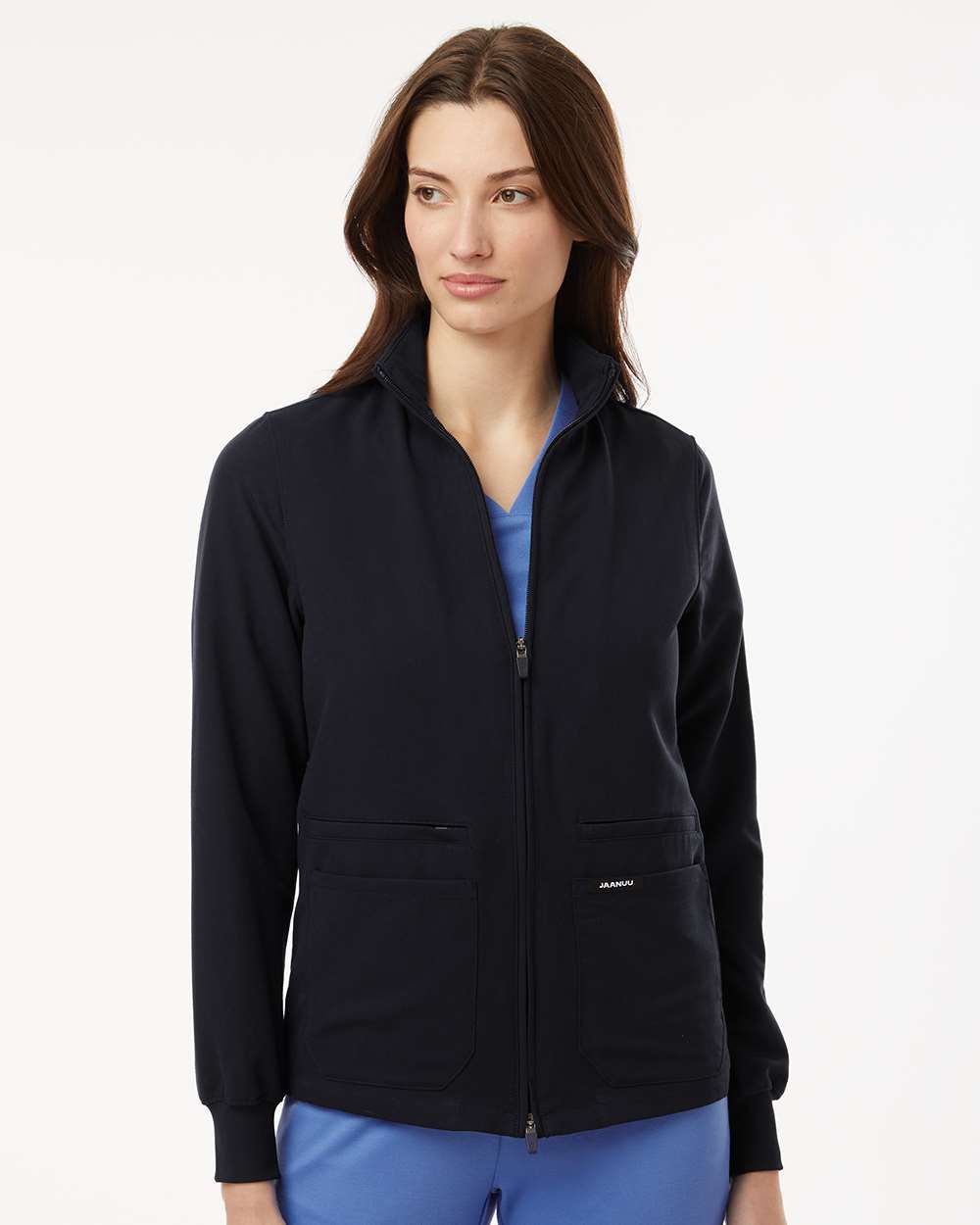 Jaanuu-W60001-Women's Ceri Essential Full-Zip 6-Pocket Scrub Jacket - Image 4