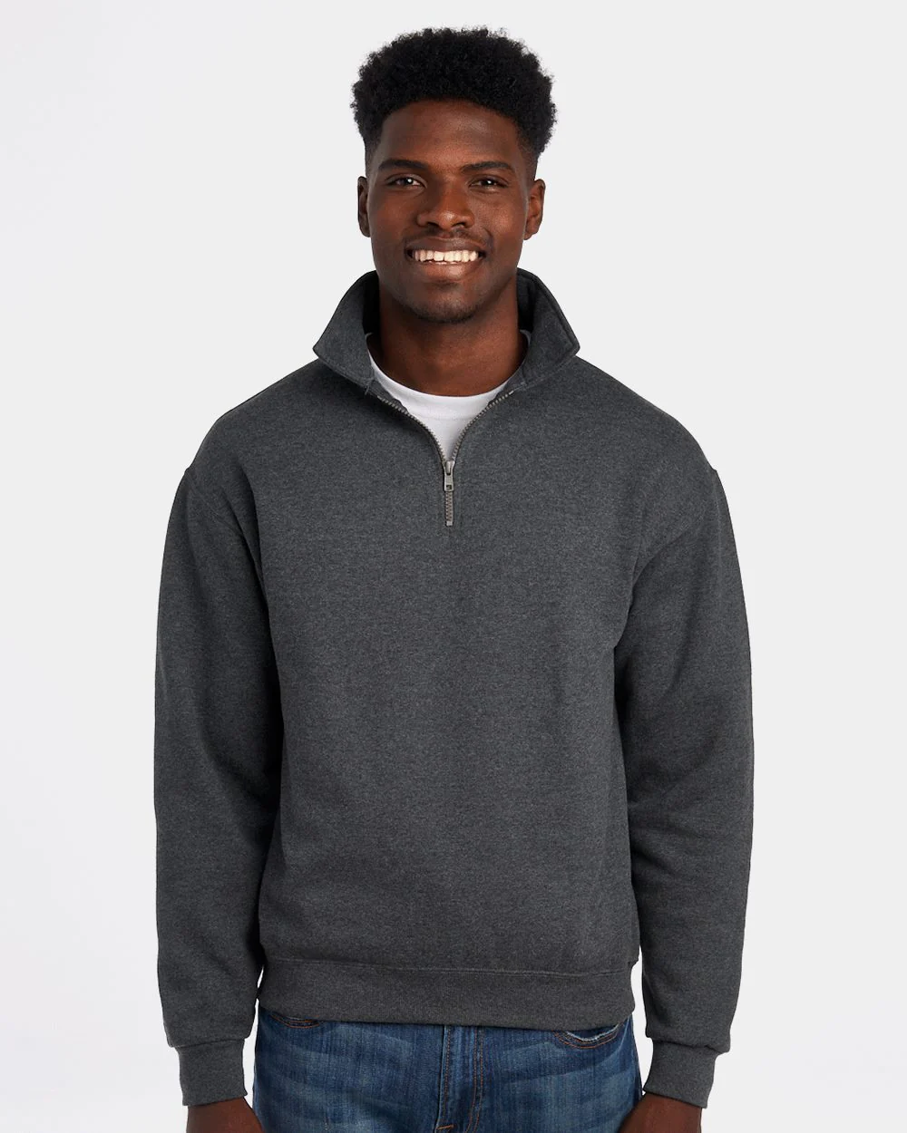 JERZEES-4528MR-Super Sweats NuBlend® Quarter-Zip Cadet Collar Sweatshirt - Image 4
