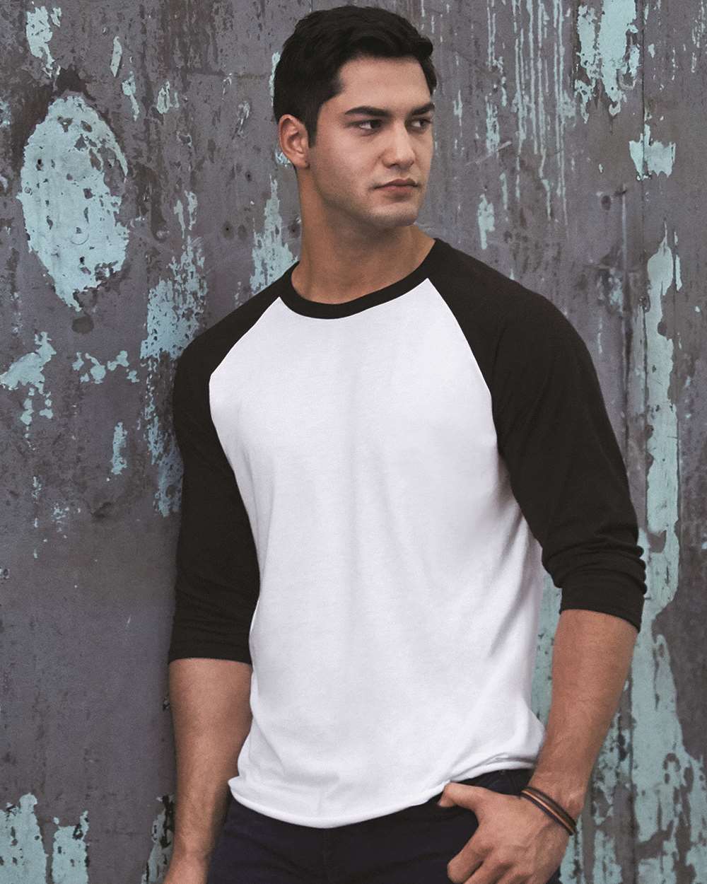 JERZEES-560RR-Premium Blend Ringspun Three-Quarter Sleeve Raglan Baseball T-Shirt - Image 14