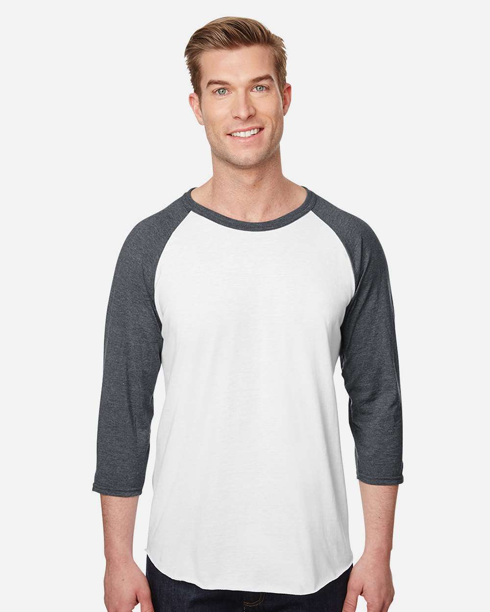 JERZEES-560RR-Premium Blend Ringspun Three-Quarter Sleeve Raglan Baseball T-Shirt - Image 15