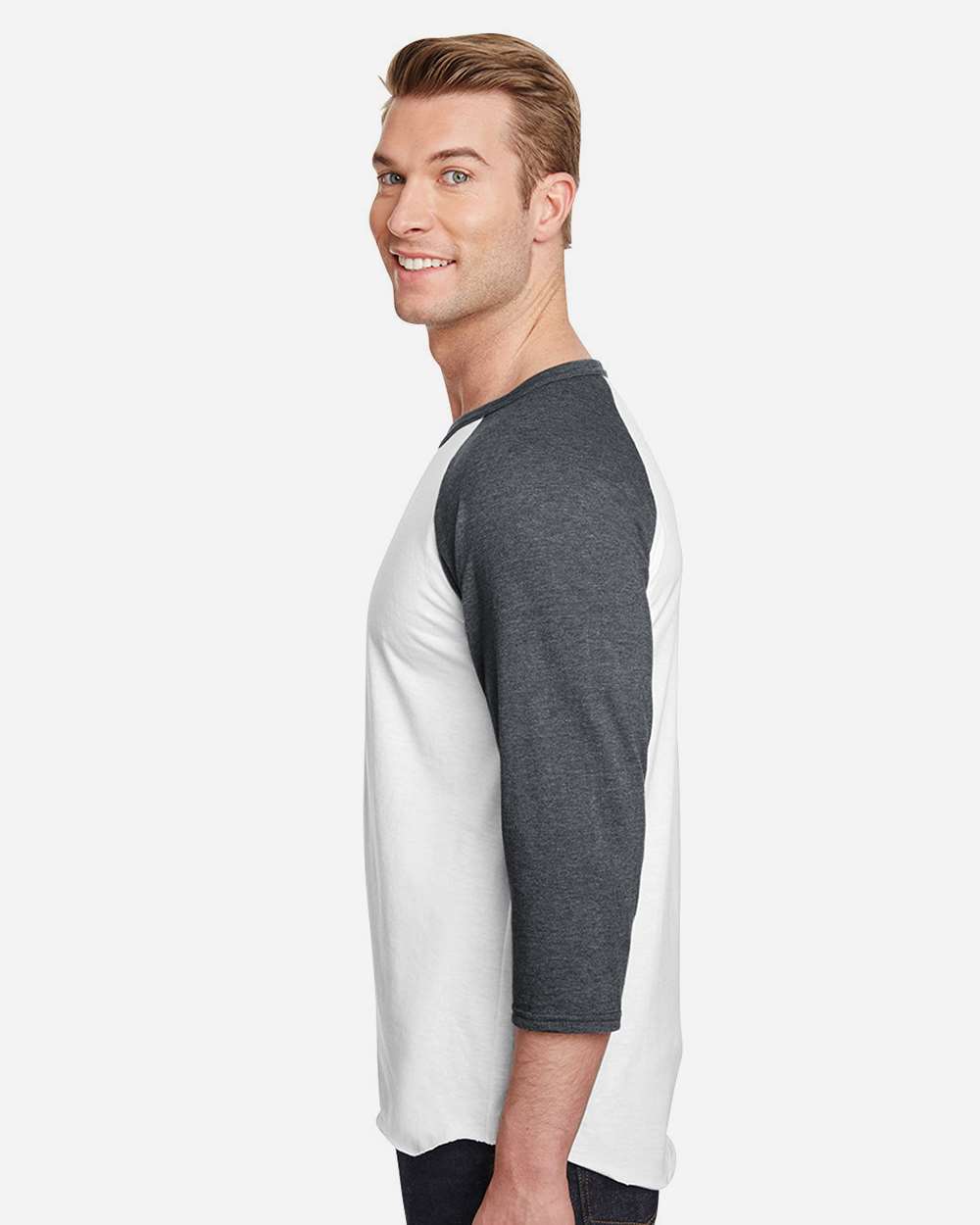 JERZEES-560RR-Premium Blend Ringspun Three-Quarter Sleeve Raglan Baseball T-Shirt - Image 16