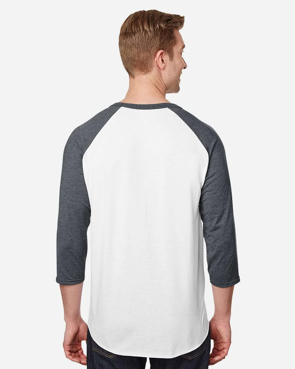 JERZEES-560RR-Premium Blend Ringspun Three-Quarter Sleeve Raglan Baseball T-Shirt - Image 17