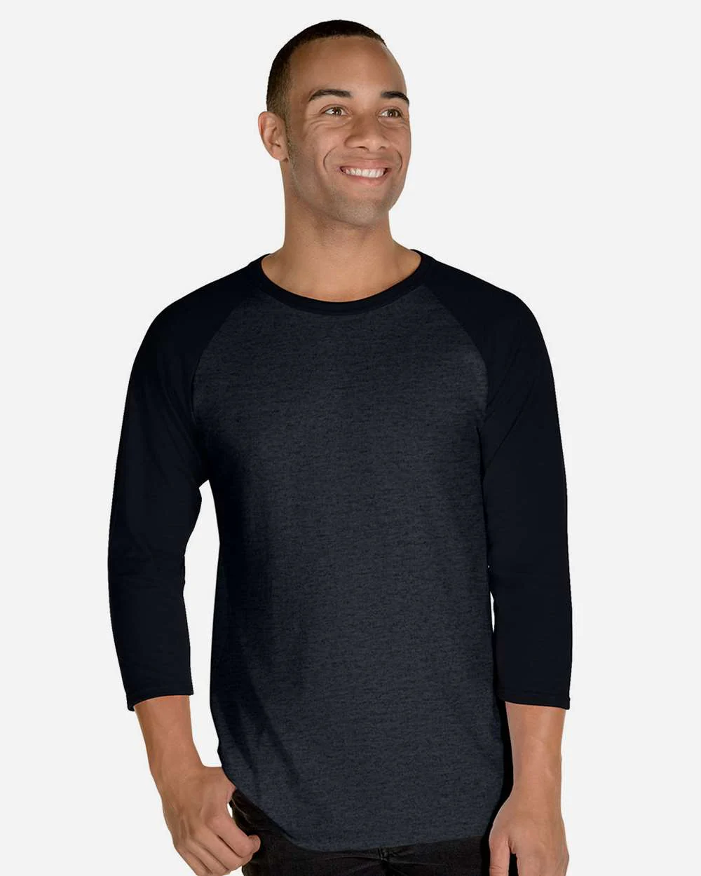 JERZEES-560RR-Premium Blend Ringspun Three-Quarter Sleeve Raglan Baseball T-Shirt - Image 4