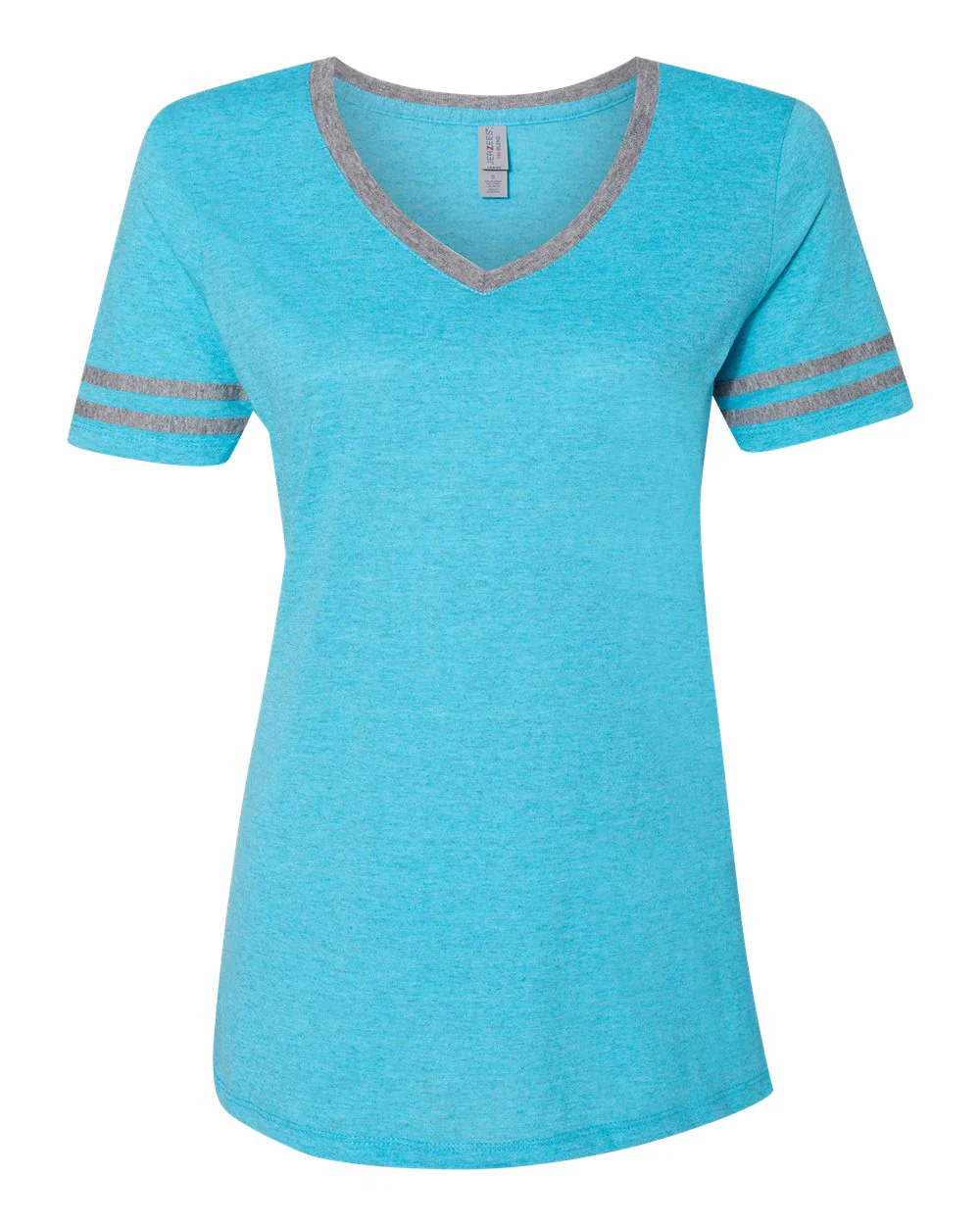 JERZEES-602WVR-Women's Varsity Triblend V-Neck T-Shirt - Image 5
