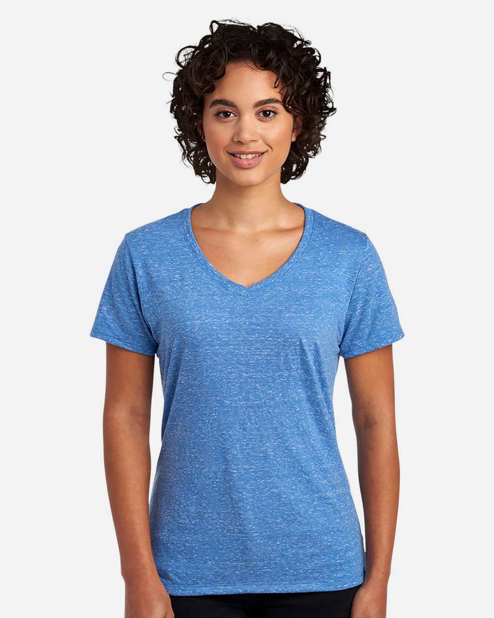 JERZEES-88WVR-Women's Snow Heather Jersey V-Neck T-Shirt - Image 16