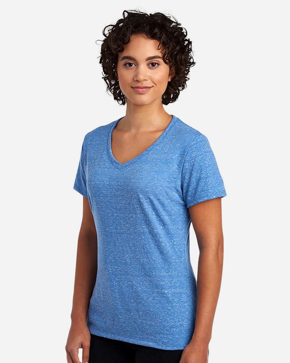 JERZEES-88WVR-Women's Snow Heather Jersey V-Neck T-Shirt - Image 17