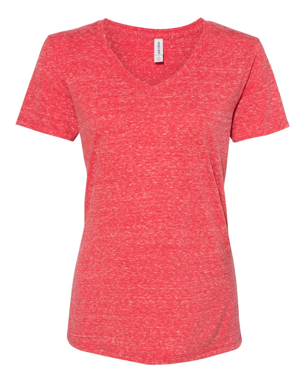 JERZEES-88WVR-Women's Snow Heather Jersey V-Neck T-Shirt - Image 7