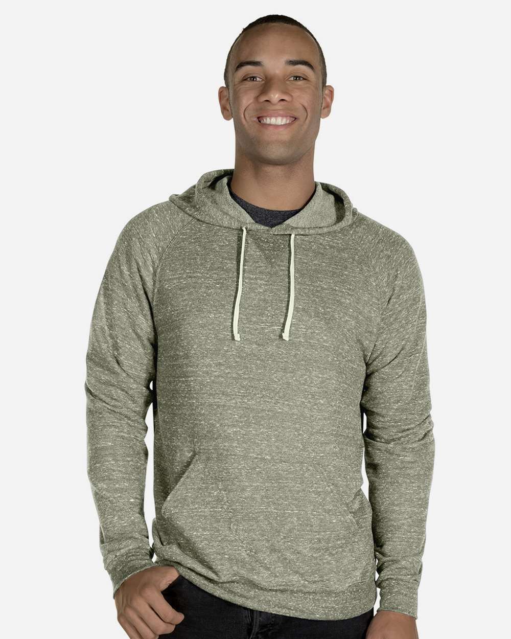 JERZEES-90MR-Snow Heather French Terry Raglan Hooded Sweatshirt - Image 25