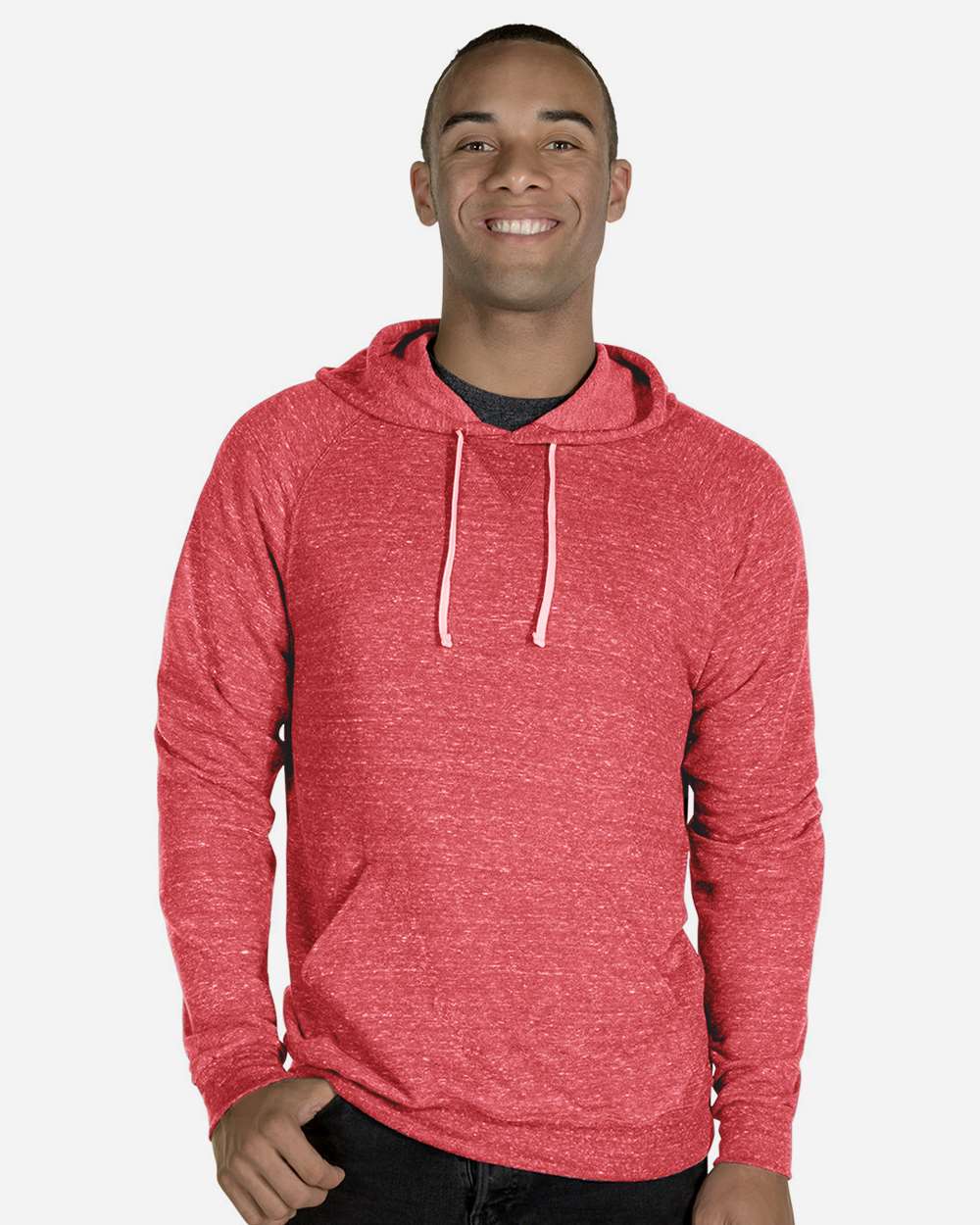 JERZEES-90MR-Snow Heather French Terry Raglan Hooded Sweatshirt - Image 37