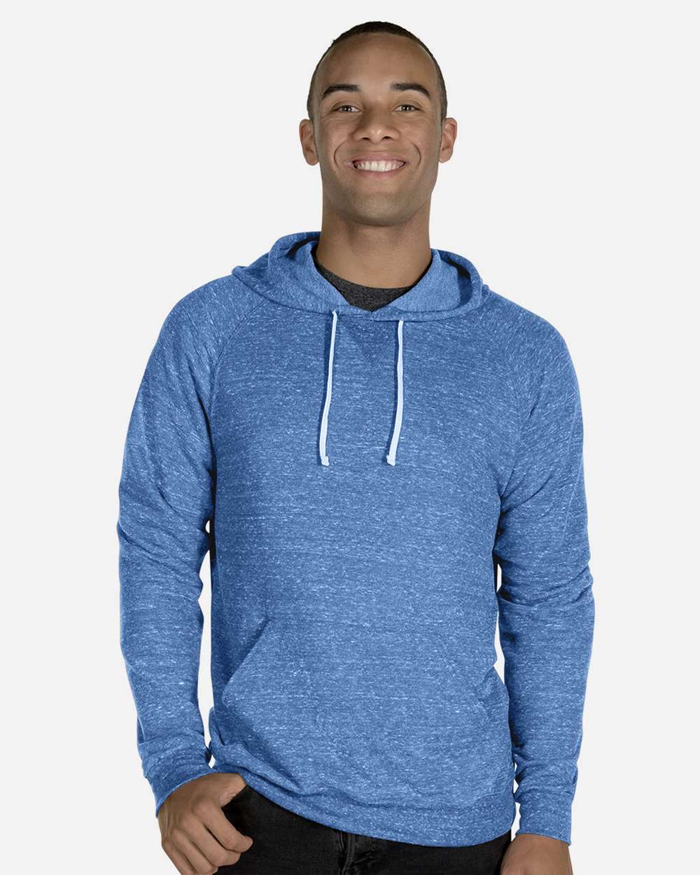 JERZEES-90MR-Snow Heather French Terry Raglan Hooded Sweatshirt - Image 43