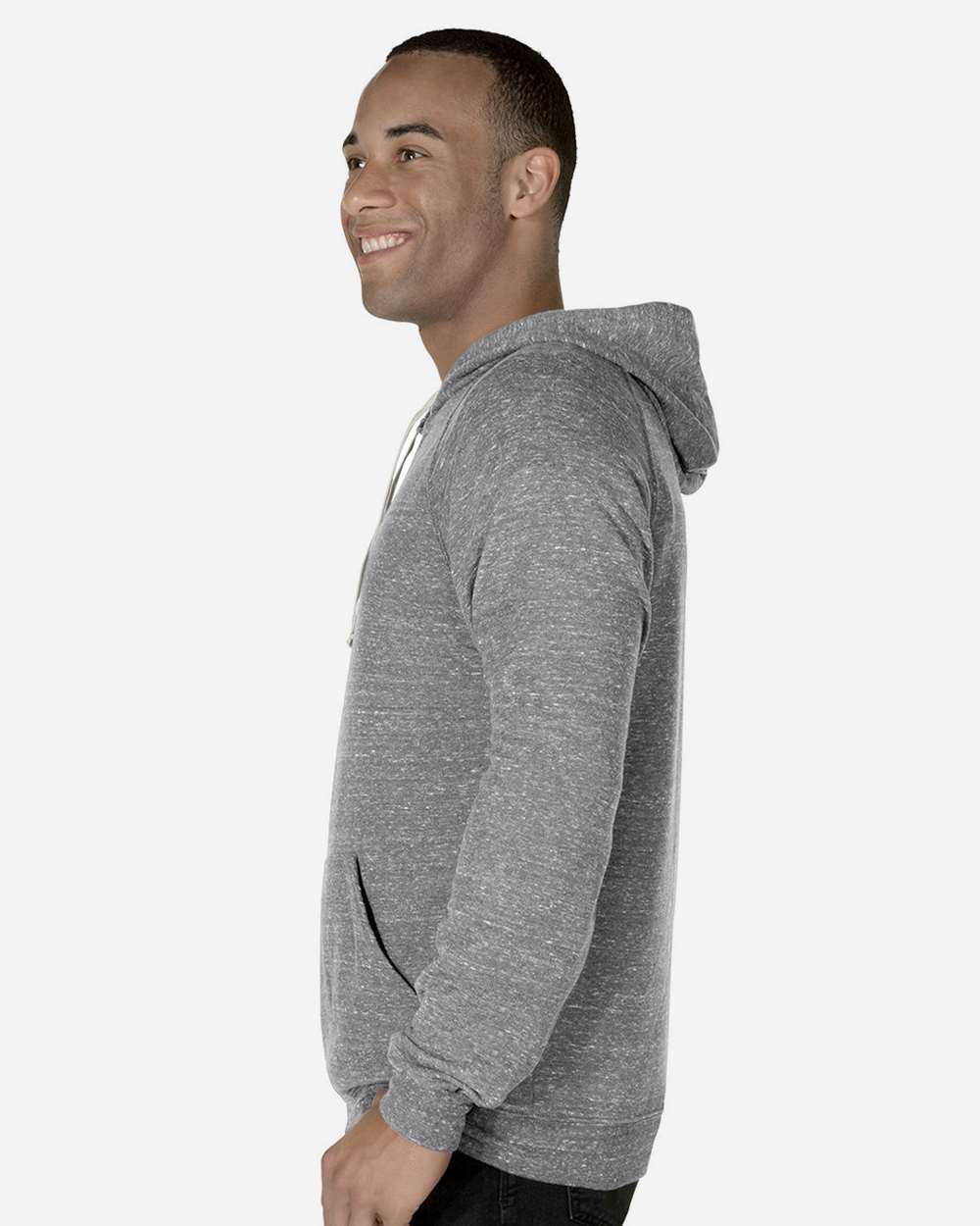 JERZEES-90MR-Snow Heather French Terry Raglan Hooded Sweatshirt - Image 8
