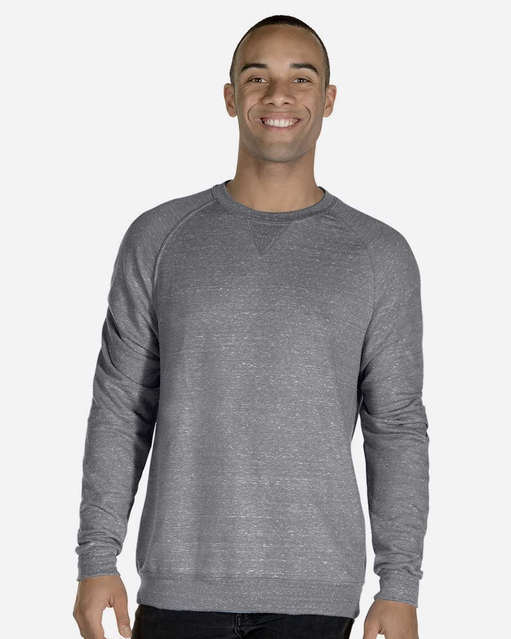 JERZEES-91MR-Snow Heather French Terry Crewneck Sweatshirt - Image 11