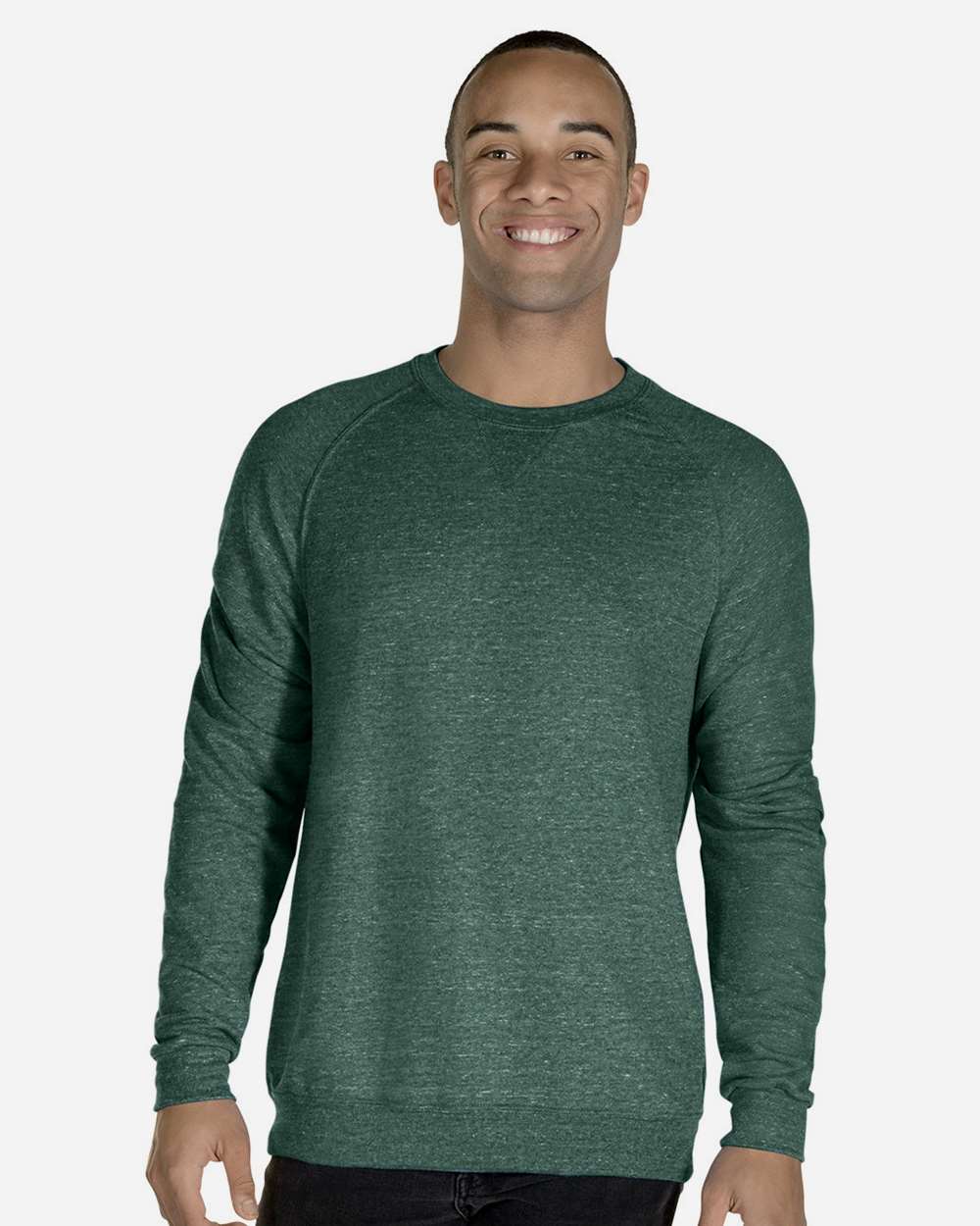 JERZEES-91MR-Snow Heather French Terry Crewneck Sweatshirt - Image 23