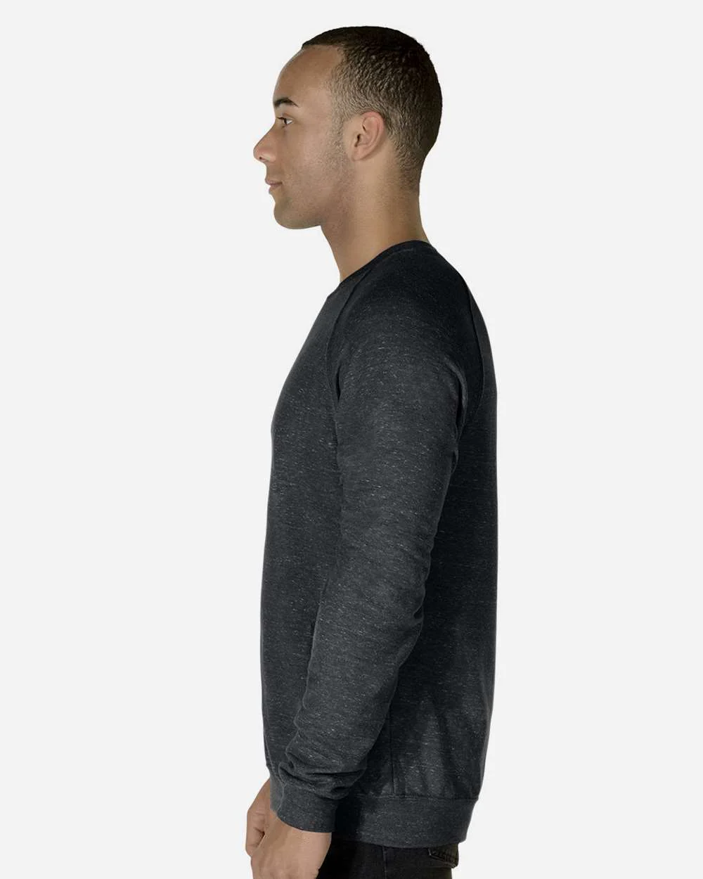 JERZEES-91MR-Snow Heather French Terry Crewneck Sweatshirt - Image 5