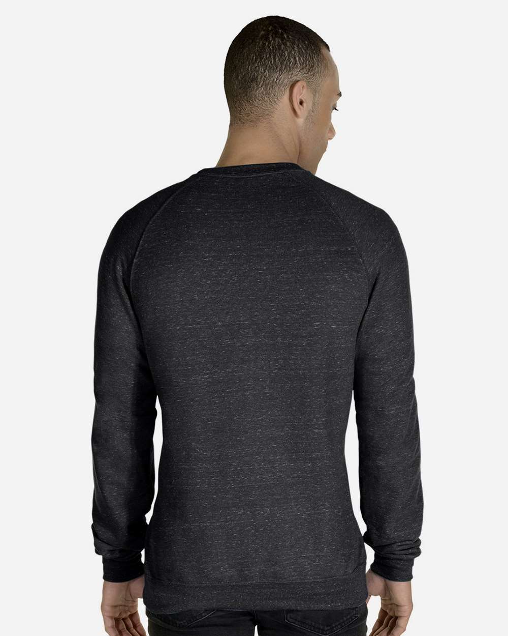 JERZEES-91MR-Snow Heather French Terry Crewneck Sweatshirt - Image 6