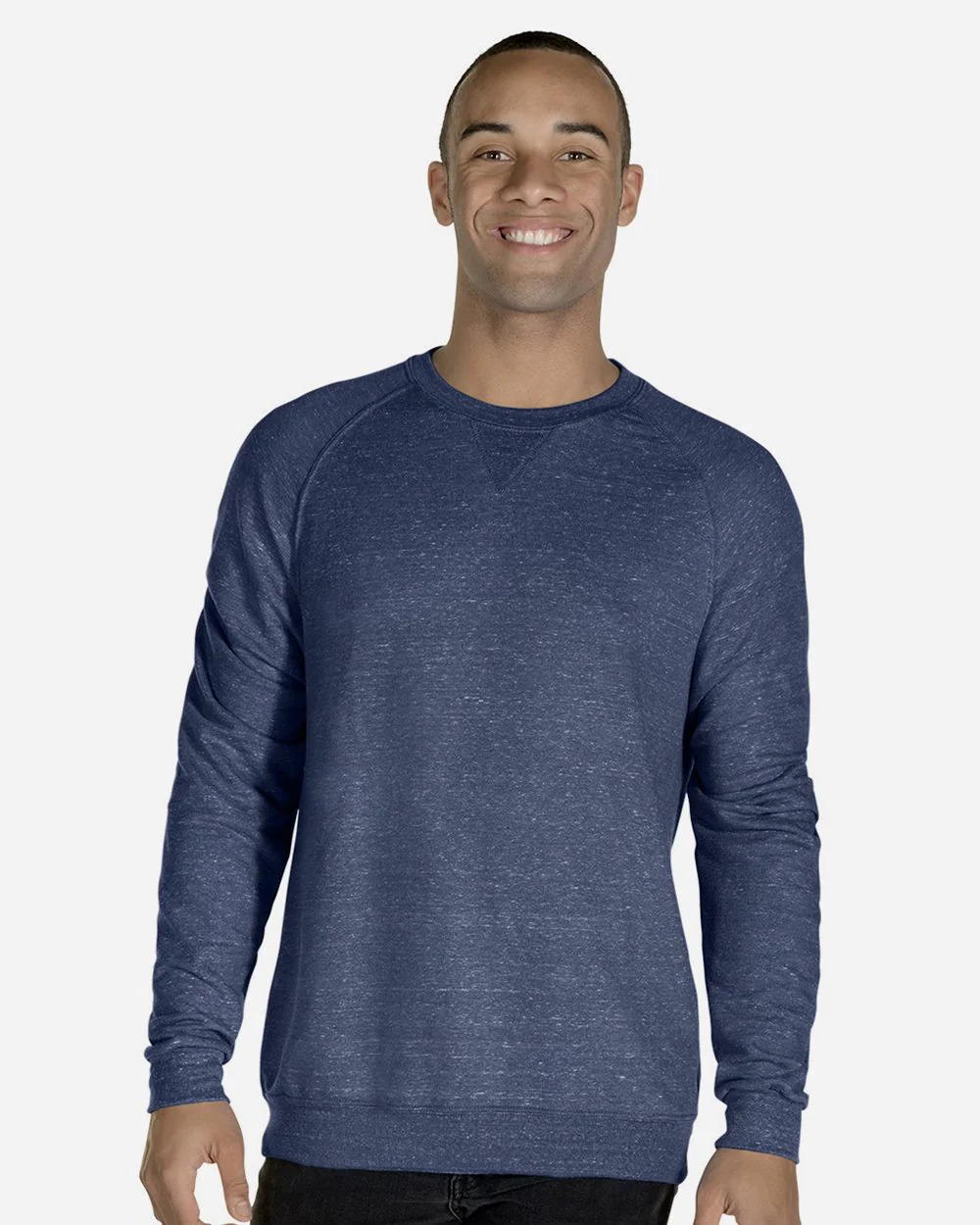 JERZEES-91MR-Snow Heather French Terry Crewneck Sweatshirt - Image 7