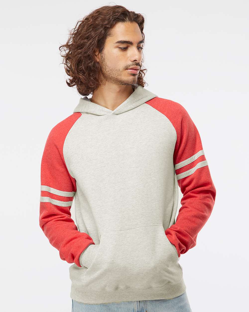 JERZEES-97CR-Nublend® Varsity Colorblocked Raglan Hooded Sweatshirt - Image 11