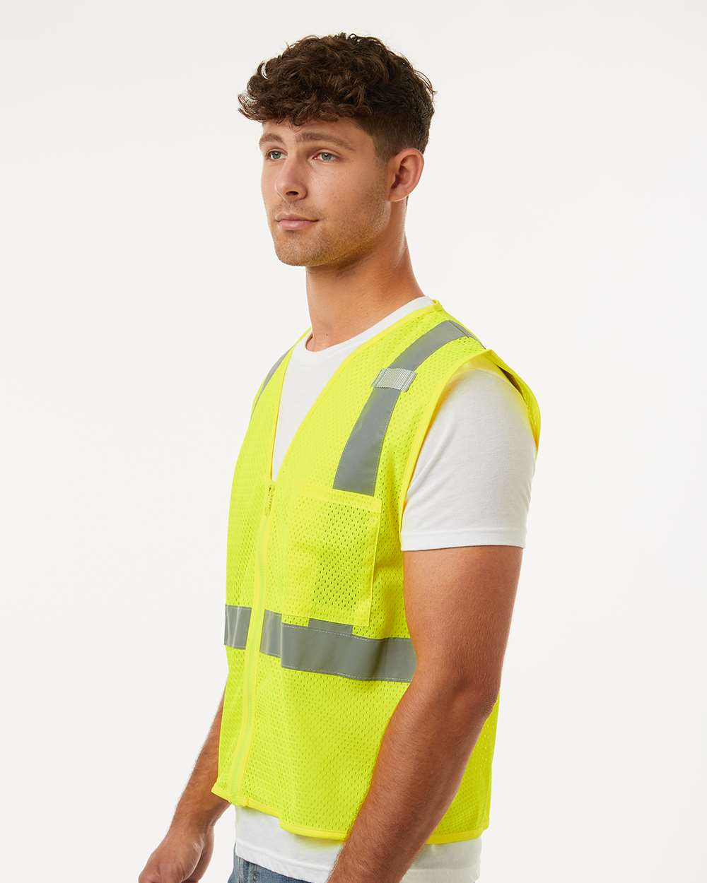 Kishigo-1089-1090-Single Pocket Zipper Mesh Vest - Image 5