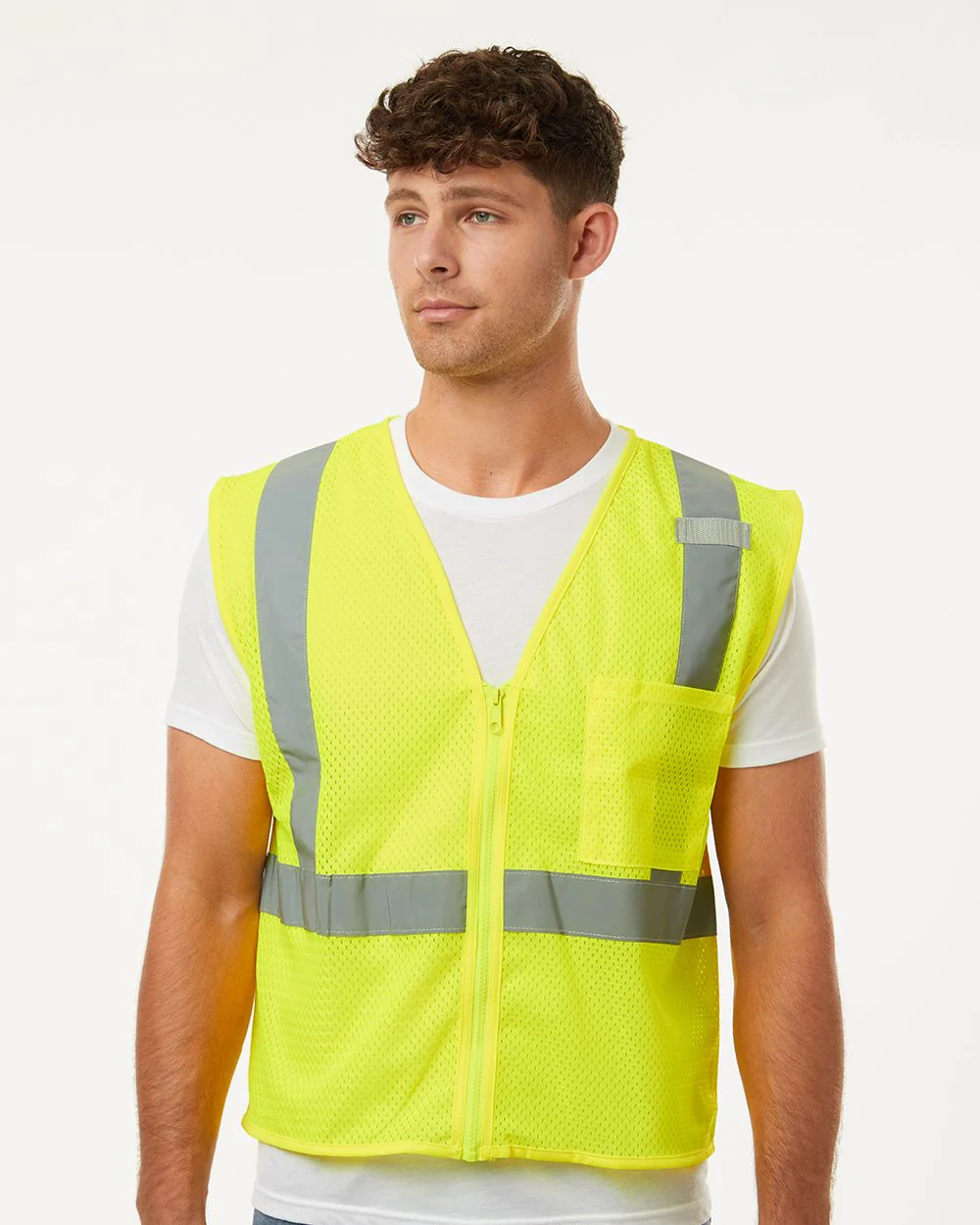 Kishigo-1089-1090-Single Pocket Zipper Mesh Vest - Image 7