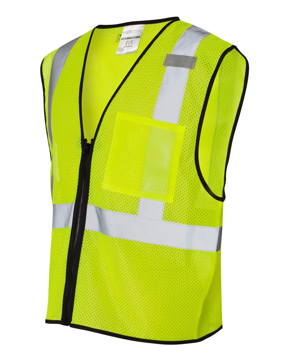 Kishigo-1519-1520-Single Pocket Zipper Mesh Class 2 Vest - Image 3