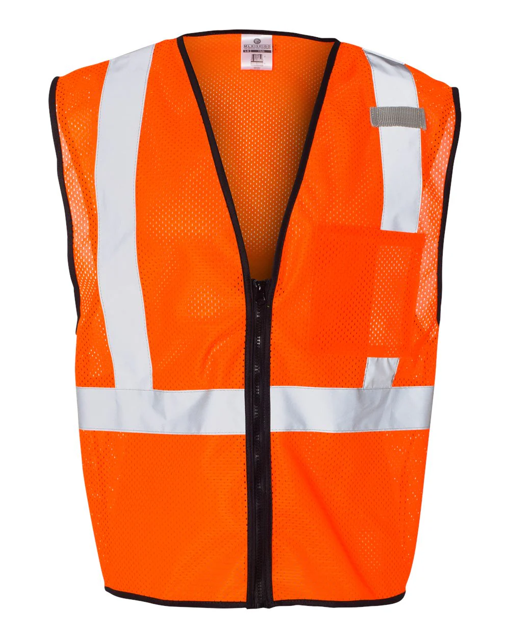 Kishigo-1519-1520-Single Pocket Zipper Mesh Class 2 Vest - Image 5