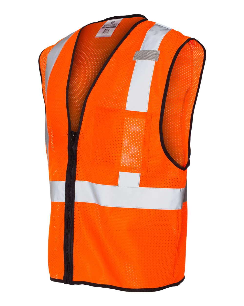 Kishigo-1519-1520-Single Pocket Zipper Mesh Class 2 Vest - Image 7