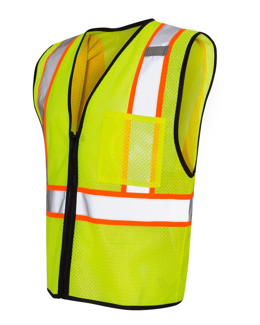Kishigo-1527-1528-Economy Contrasting Vest with Zippered Front - Image 3