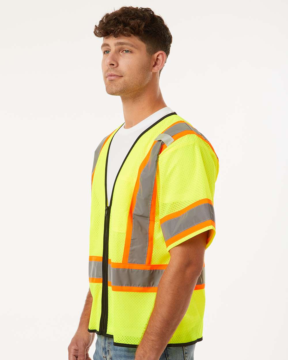 Kishigo-1565-1566-Class 3 Mesh Zippered Vest - Image 5