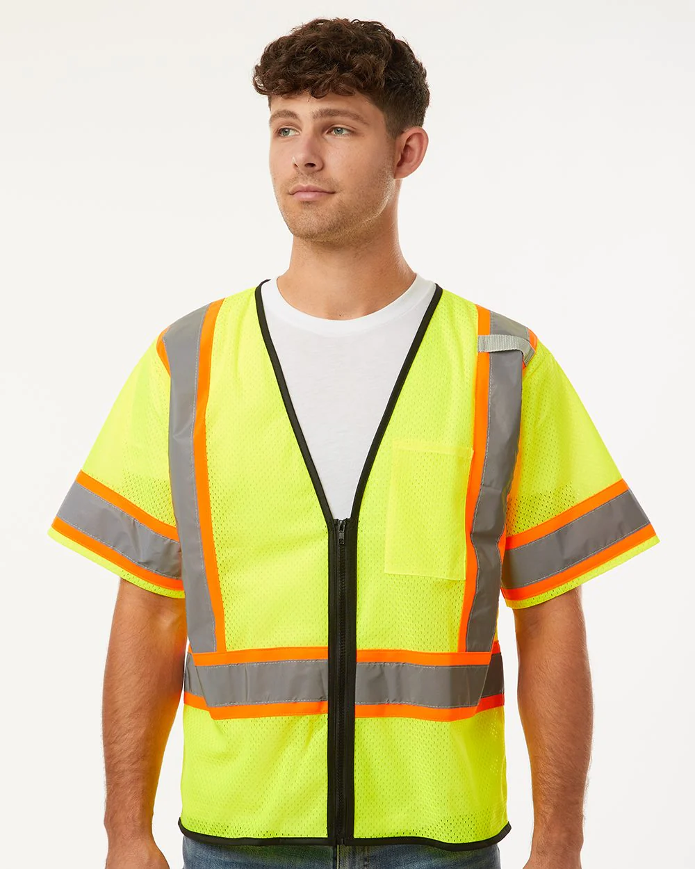 Kishigo-1565-1566-Class 3 Mesh Zippered Vest - Image 7