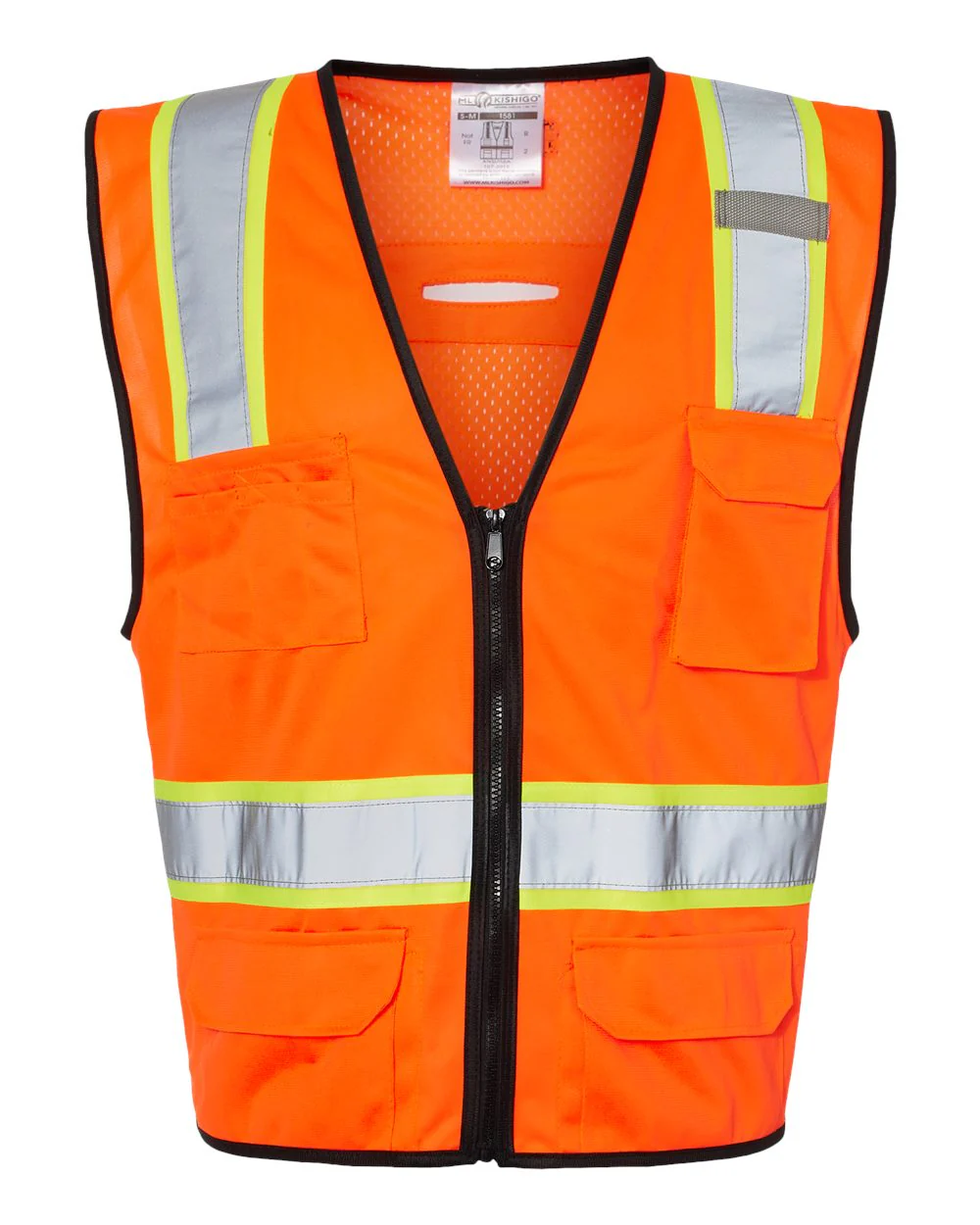 Kishigo-1580-1581-6 Pocket Contrast Class 2 Vest - Image 5